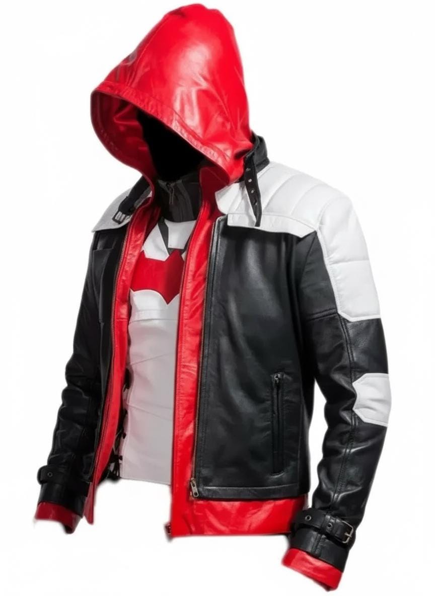Batman Arkham Knight Red Leather Jacket OuterMode