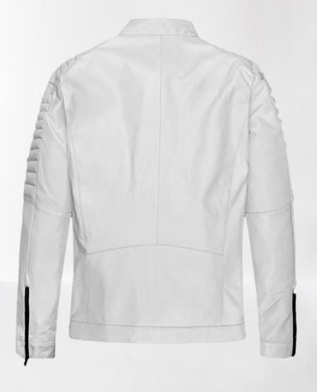 Dominic Toretto Inspired White Leather Biker Jacket OuterMode