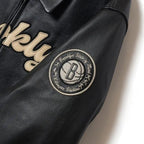 Bero X KidSuper Leather Varsity Jacket | Black OuterMode