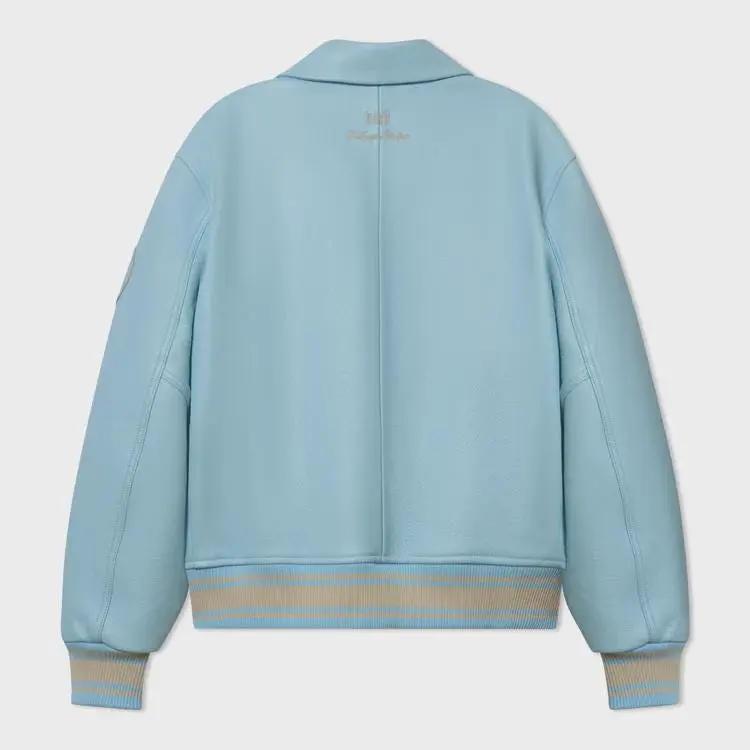 Bero X KidSuper Blue Leather Varsity Jacket OuterMode