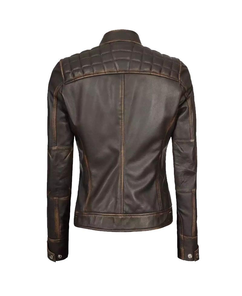 Dark Brown Lambskin Leather Motorcycle Jacket OuterMode