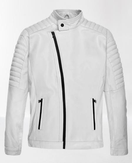 Dominic Toretto Inspired White Leather Biker Jacket OuterMode