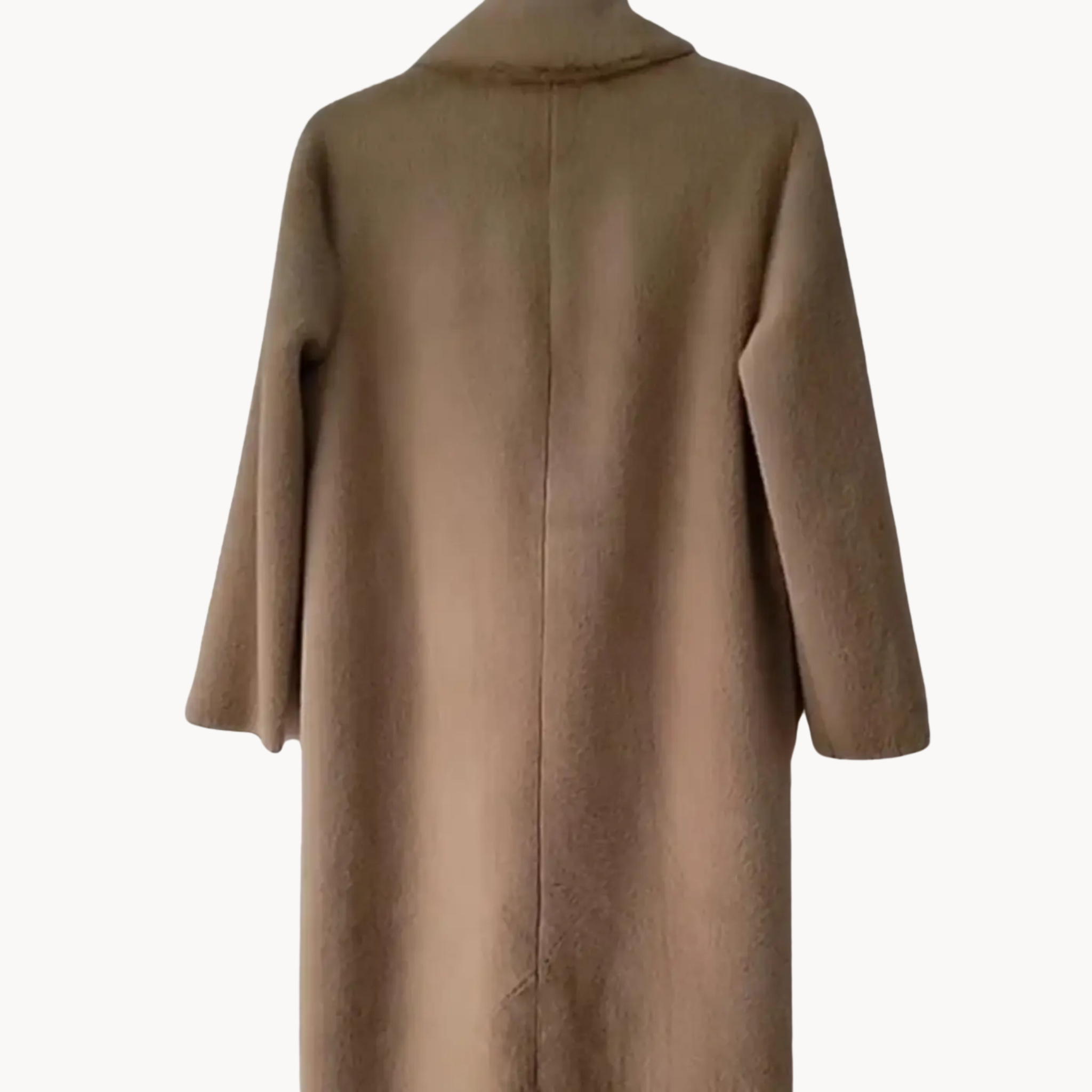 Celebrity-style Alicia Silverstone double-breasted shearling coat from A Merry Little Ex-Mas