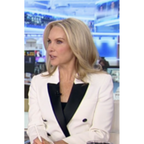 Dana Perino wearing a white and black double-breasted blazer on America’s Newsroom 2025