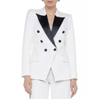 Kenzie lapel white and black blazer inspired by Dana Perino’s America’s Newsroom look