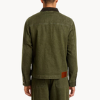 Celebrity-inspired green denim jacket from Beyond the Gates 2025