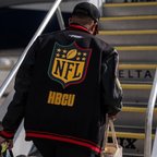 NFL x HBCU KhaDarel Hodge custom black letterman jacket outfit