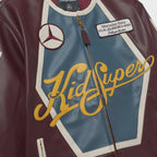 KidSuper X Mercedes Benz Burgundy Racer Leather Jacket OuterMode
