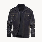 Beyond the Gates 2025 Maurice P. Kerry black denim leather zip jacket outfit