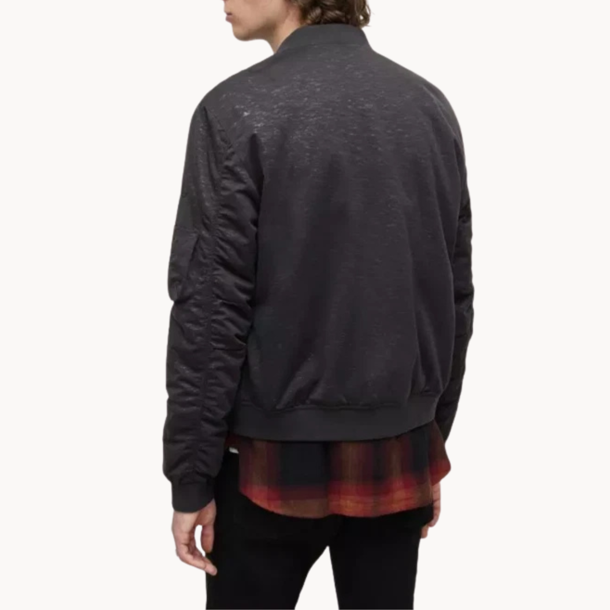 Nathan Owens Y&R 2025 black bomber jacket close-up product image