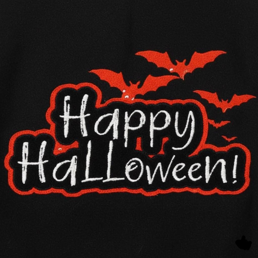 Outer Mode Halloween special edition black and orange varsity jacket