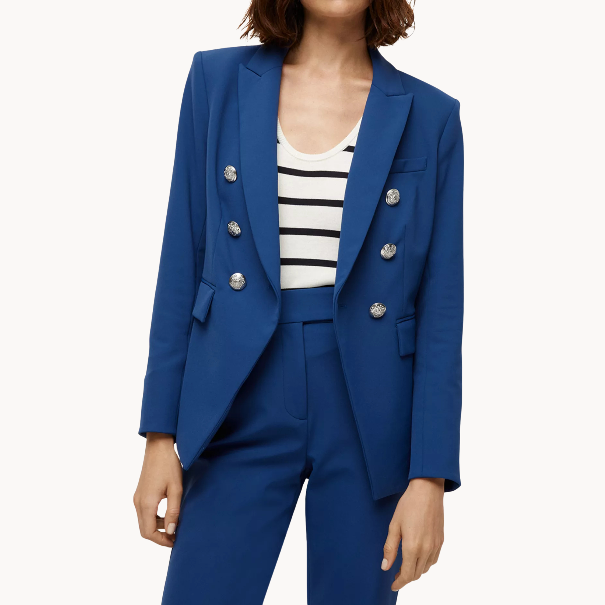 Hallie Jackson 2025 Today Show outfit featuring blue double-breasted blazer