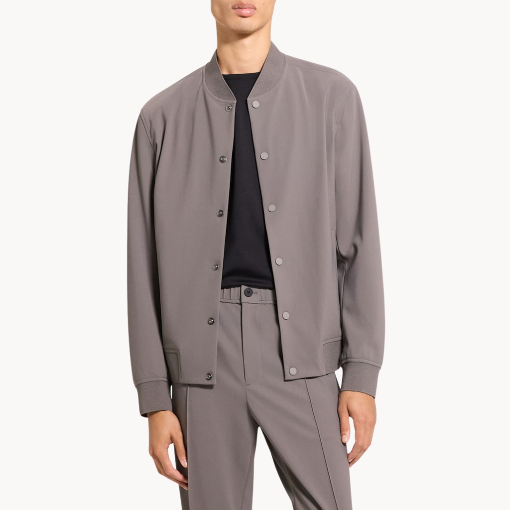 Grey bomber jacket inspired by Cane Ashby from The Young and the Restless