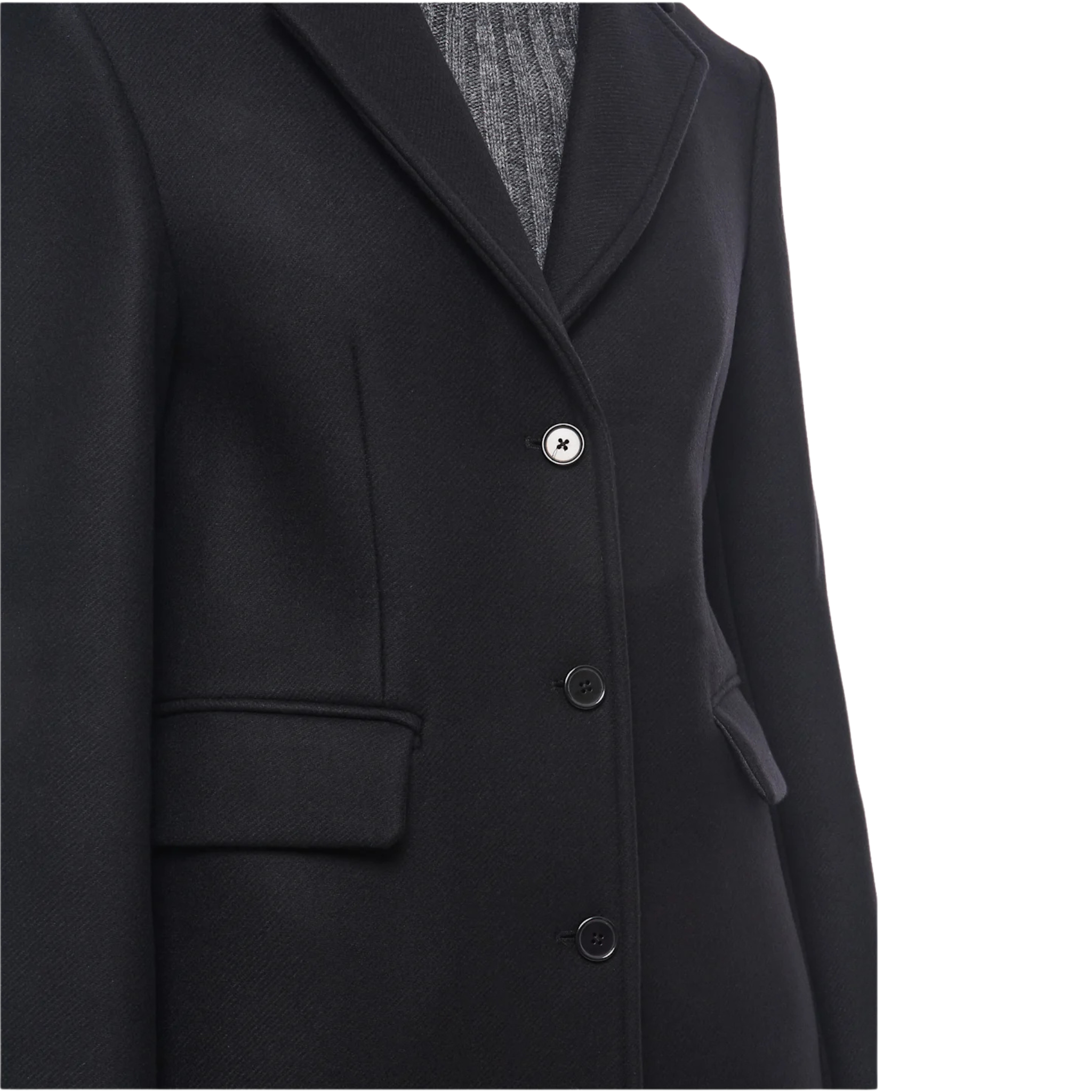 Women’s classic black wool coat inspired by Allison Janney’s The Diplomat look