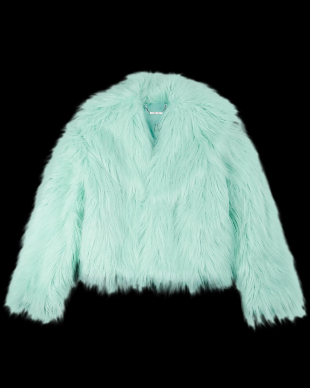 Soft Shaggy Texture Cropped Mint Coat by The Life Of A Showgirl