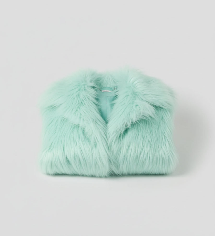 The Life Of A Showgirl Mint Faux Fur Coat