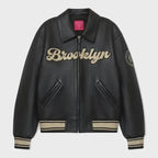 Bero X KidSuper Leather Varsity Jacket | Black OuterMode