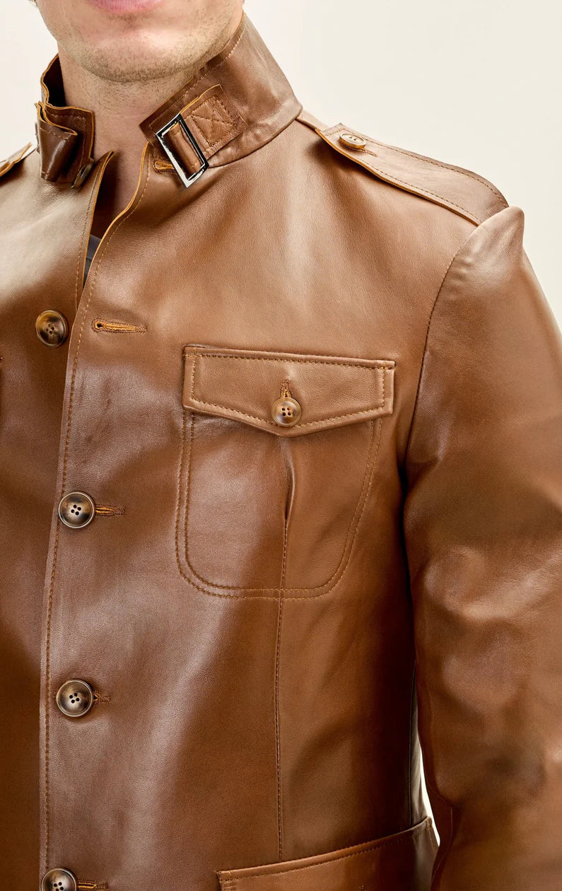 Beyond the Gates 2025 Vernon Dupree Brown Leather Jacket